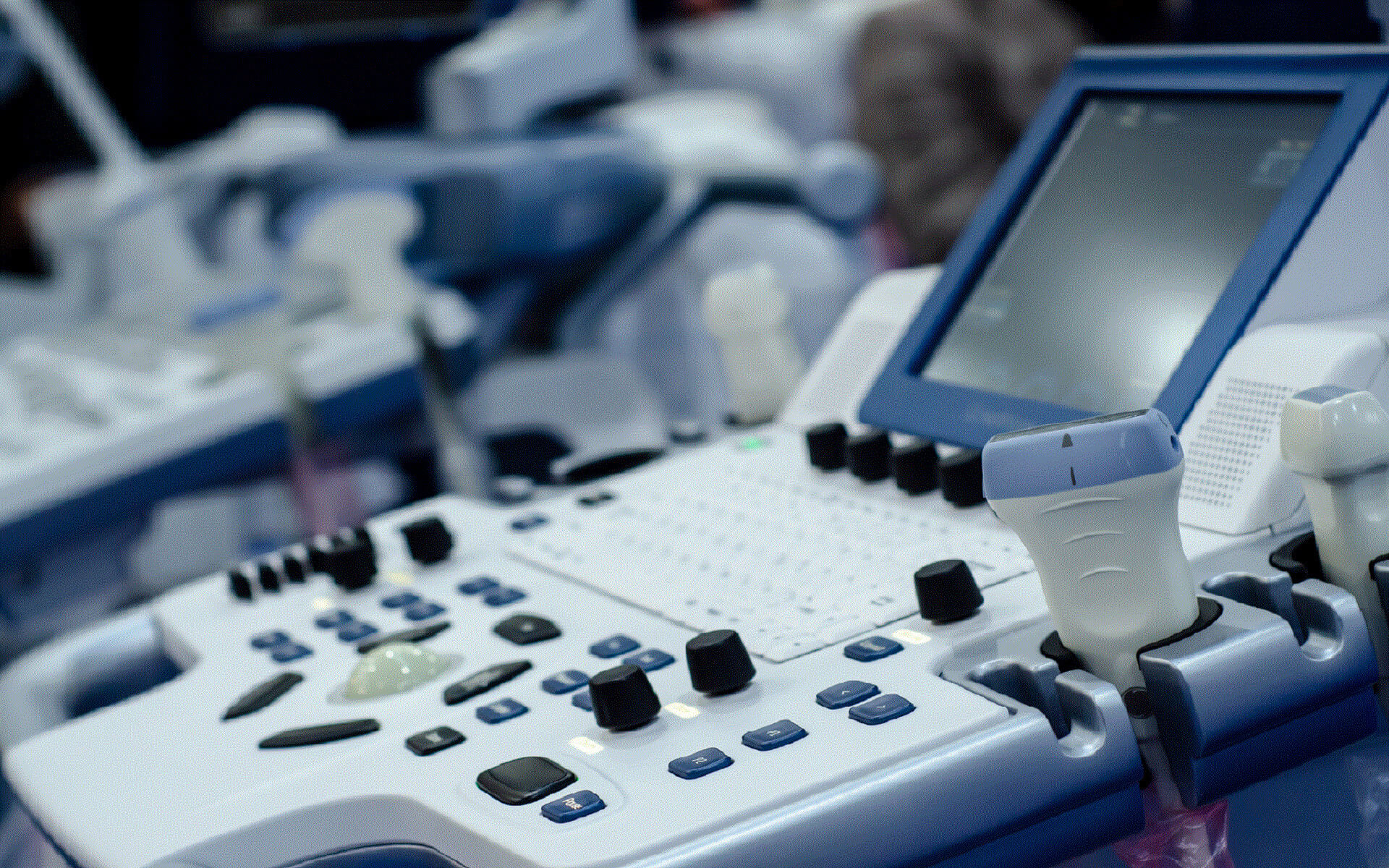 Stock image of medical diagnostic equipment, representing typical application environments for Reed Switch Developments Corp. magnetic reed switch sensor solutions